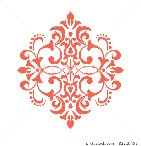 Damask graphic ornament. Floral design element. Pink pattern Damask graphic ornament. Floral design element. Pink pattern 82219458