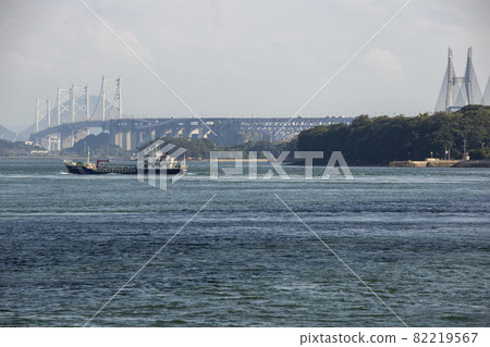 Ship and Seto Bridge Ship and Seto Bridge 82219567