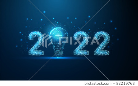 Abstract Happy 2022 New Year greeting card with... - Stock Illustration ...