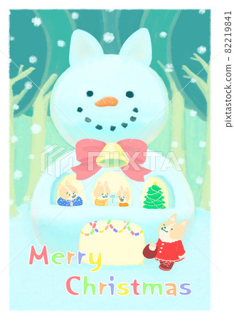 Dog family Christmas card postcard Dog family Christmas card postcard 82219841