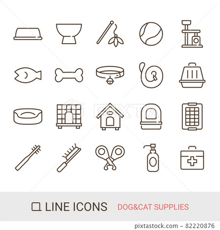 Product icon Dog supplies Cat supplies Line icon 82220876