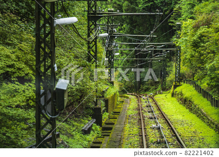 瀧本站與禦嶽山站之間的夏季禦嶽山纜車風景[東京青梅市] 82221402