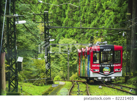 "Mitake-go" passing by at the Mitakeyama cable car vehicle exchange point [Ome City, Tokyo] 82221403