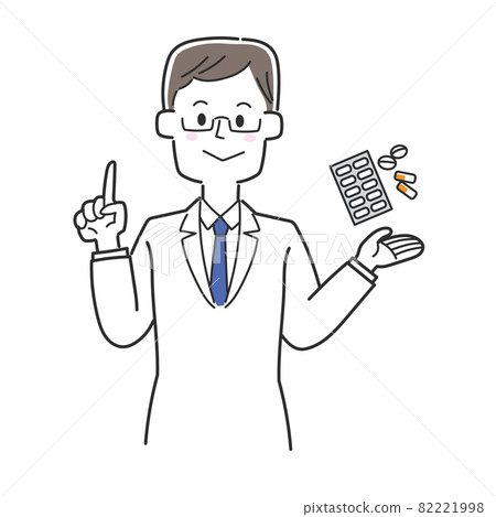 A doctor explaining how to take and use the medicine A doctor explaining how to take and use the medicine 82221998