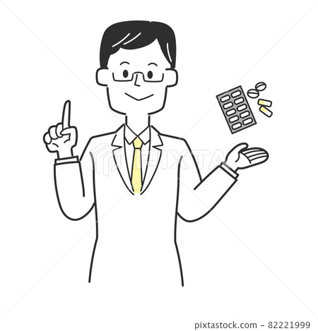 A doctor explaining how to take and use the medicine A doctor explaining how to take and use the medicine 82221999