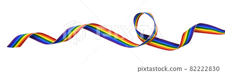 Waved colorful ribbon isolated on white Waved colorful ribbon isolated on white 82222830