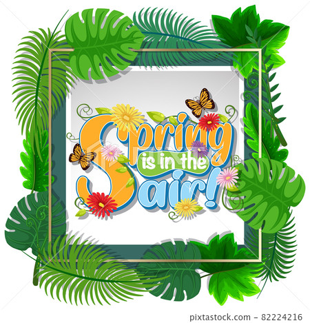 Floral spring calligraphic text 82224216