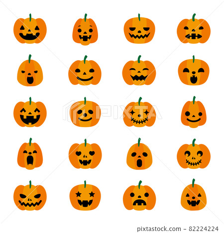 Halloween Jack O Lantern Icon Set - Stock Illustration [82224224] - PIXTA