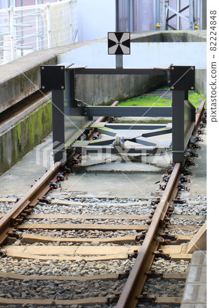 Railroad bollard Terminal of railroad track Shin-Keisei Line Matsudo Station Line 8 bollard Matsudo, Matsudo City, Chiba Prefecture 82224848
