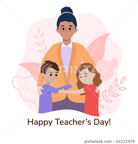 World teacher's day poster concept. Pretty young World teacher's day poster concept. Pretty young 82225970