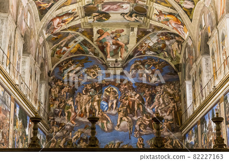interiors and details of the Sistine Chapel, Vatican city 82227163