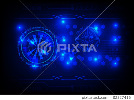 graphics design circle style cog glow abstract background blue color tone concept technology futuristic vector illustration 82227416