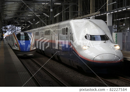 即將退役的上越新幹線E4系列和新E7系列的陣容（新潟站） 82227584