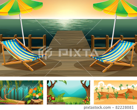 Four different nature horizontal scene 82228081
