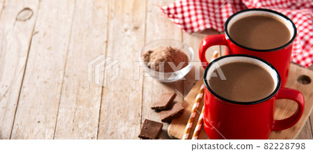 Traditional Mexican chocolate atole drink 82228798