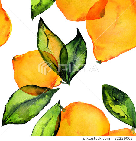 Lemon seamless pattern with watercolor - Stock Illustration [82229005 ...