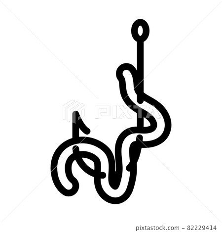 Icon Of Worm On Hook Icon Of Worm On Hook 82229414
