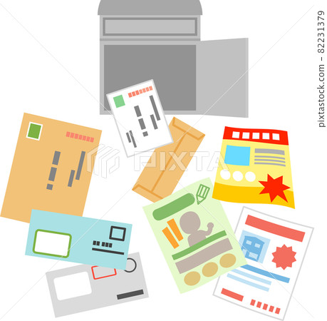 Mail and leaflets coming out of the mailbox Mail and leaflets coming out of the mailbox 82231379