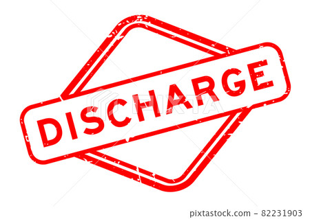 Grunge red discharge word rubber seal stamp on white background Grunge red discharge word rubber seal stamp on white background 82231903