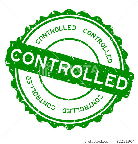 Grunge green controlled word round rubber seal stamp on white background Grunge green controlled word round rubber seal stamp on white background 82231904