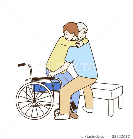 護理員協助老人從床上轉移到輪椅上 82232017
