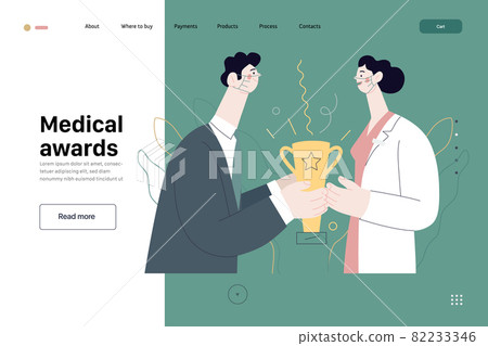 Medical awards - medical insurance web template. Modern flat vector 82233346