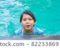 Portrait of Asian boy in swimming pool 82233869