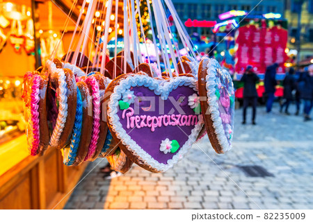 Wroclaw, Poland - Traditional gingerbread on Christmas Market 82235009