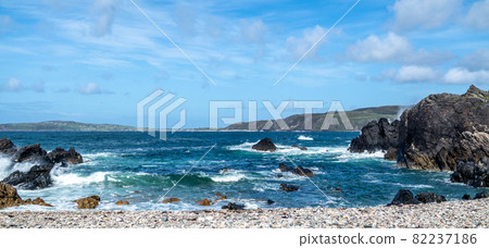 The beautiful coast next to Carrickabraghy Castle - Isle of Doagh, Inishowen, County Donegal - Ireland 82237186