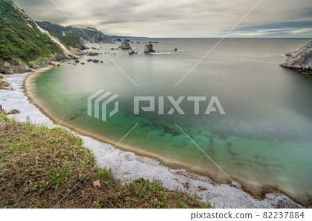 Playa del Silencio in Asturias, Spain. Long Exposure. 82237884
