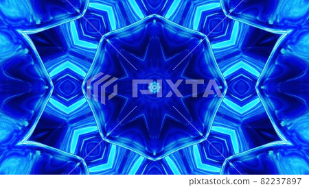 3d render. Stylish 3D abstract bg with wavy structure. Liquid blue symmetrical pattern like kaleidoscope with waves of brilliant liquid glass with beautiful gradient colors. 3d render. Stylish 3D abstract bg with wavy structure. Liquid blue symmetrical pattern like kaleidoscope with waves of brilliant liquid glass with beautiful gradient colors. 82237897