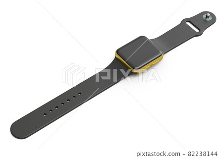 Stainless gold smart watch or fitness tracker isolated on white background. Stainless gold smart watch or fitness tracker isolated on white background. 82238144