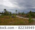 Northern Landscape - Cloudy Gloomy Weather on the Lake Coast 82238949