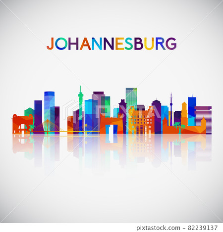 Johannesburg skyline silhouette in colorful geometric style. 82239137