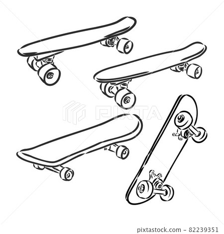 Skateboarding vector illustration. Hand sketched skateboards skateboard vector 82239351
