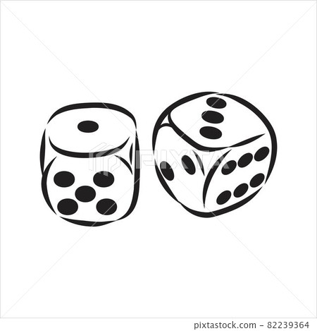 Sketch two dices game dice vector sketch 82239364