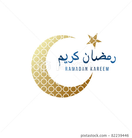Bright design template for Ramadan Kareem with golden crescent Bright design template for Ramadan Kareem with golden crescent 82239446