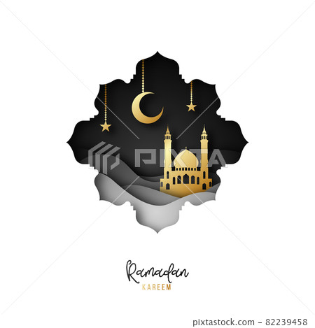 Ramadan Kareem festive greeting card.  82239458