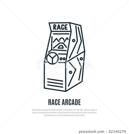 Race arcade game line icon.  82240279