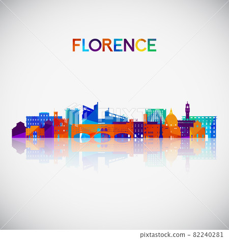 Florence skyline silhouette in colorful geometric style. Florence skyline silhouette in colorful geometric style. 82240281