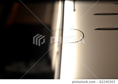 Industrial powder 3D printer printing process close-up 82240303