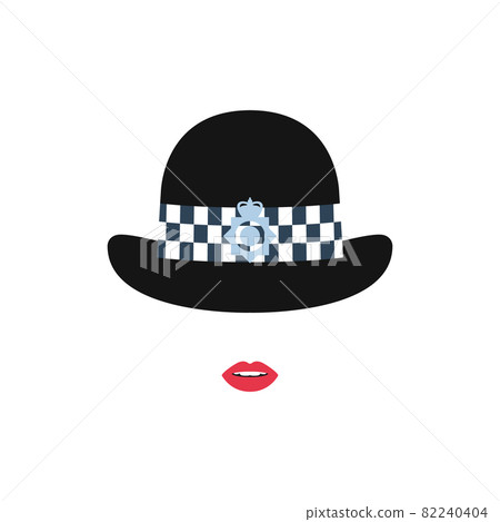 British police girl in a hat.  82240404