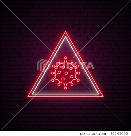 Attention Coronavirus neon sign. 82241000
