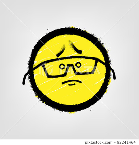 Graffiti emoticon. Smiling face painted spray paint. Vector illustration Graffiti emoticon. Smiling face painted spray paint. Vector illustration 82241464