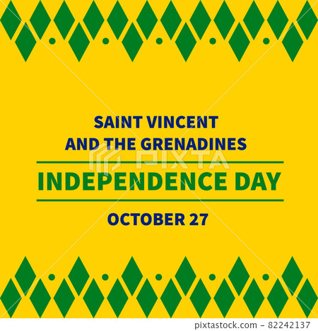 Saint Vincent and the Grenadines Independence Day typography poster. National holiday celebrated on October 27. Vector template for banner, greeting card, flyer, etc Saint Vincent and the Grenadines Independence Day typography poster. National holiday celebrated on October 27. Vector template for banner, greeting card, flyer, etc 82242137