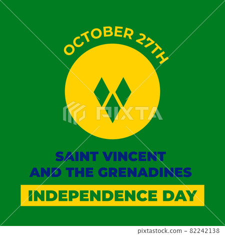 Saint Vincent and the Grenadines Independence Day typography poster. National holiday celebrated on October 27. Vector template for banner, greeting card, flyer, etc Saint Vincent and the Grenadines Independence Day typography poster. National holiday celebrated on October 27. Vector template for banner, greeting card, flyer, etc 82242138