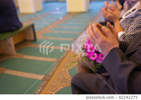 National wedding. Bride and groom. Wedding muslim couple during the marriage ceremony. Muslim marriage. National wedding. Bride and groom. Wedding muslim couple during the marriage ceremony. Muslim marriage. 82242275