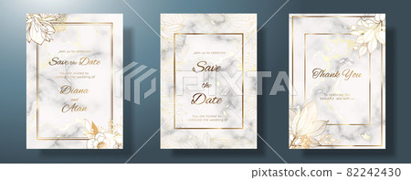 Gold frame and leaves. A set of three. Light marble background. Shine of metal on a silver background. Vector illustration. Gold frame and leaves. A set of three. Light marble background. Shine of metal on a silver background. Vector illustration. 82242430