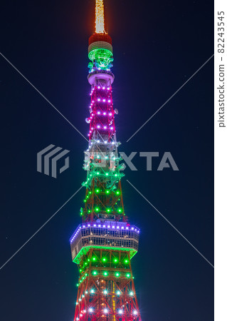 夜景“東京”無限鑽石面紗東京塔 夜景“東京”無限鑽石面紗東京塔 82243545