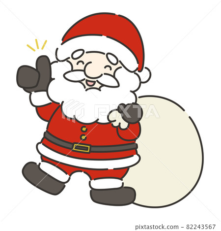 聖誕老人做一個好兆頭的插圖 82243567
